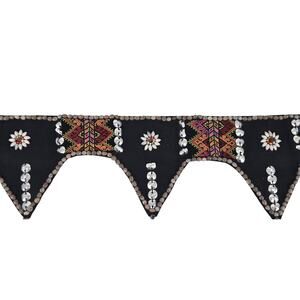 Native American Embroidered Beaded Dance Belt w/ Bells Colorful Lightweight